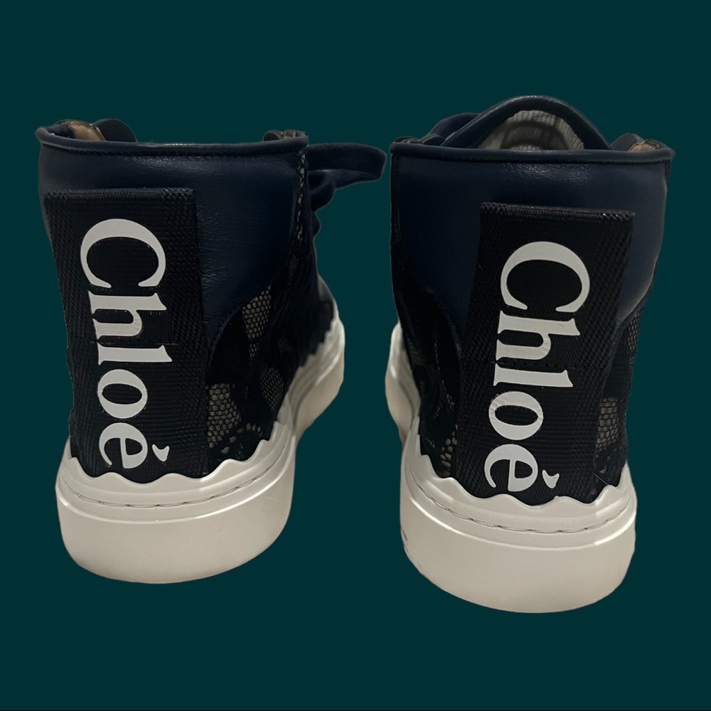 Chloe Lauren Lace Mid Top Size 36 in Lagoon *Like New”